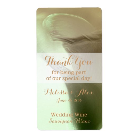 Romantic Flower Detail Wedding Wine Etiket (Voorkant)