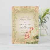 Romantic Flower - Invitation Kaart (Staand voorkant)