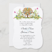 Romantic Flower Love Tree Weddenation Kaart (Voorkant)