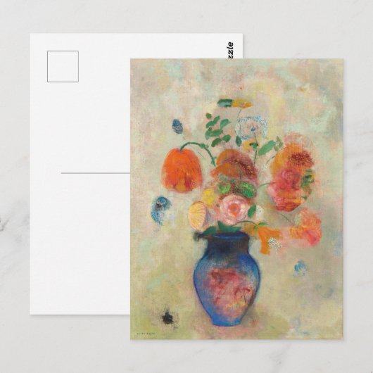 Romantic Flower Vase - Odilon Redon Briefkaart (Voorkant / Achterkant)