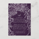 Romantic Flower Wreath Paars Wedding Informatiekaartje (Voorkant)