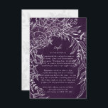 Romantic Flower Wreath Paars Wedding Informatiekaartje<br><div class="desc">Dit is onderdeel van een collectie - indien nodig kunt u contact met mij opnemen</div>