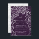 Romantic Flower Wreath Paars Wedding Informatiekaartje<br><div class="desc">Dit is onderdeel van een collectie - indien nodig kunt u contact met mij opnemen</div>