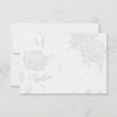 Romantic Flower Wreath Paars Wedding RSVP Kaartje (Achterkant)