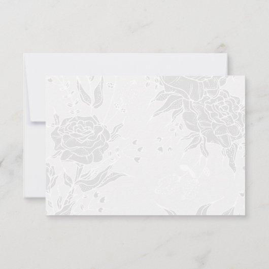 Romantic Flower Wreath Paars Wedding RSVP Kaartje (Achterkant)