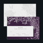 Romantic Flower Wreath Paars Wedding RSVP Kaartje<br><div class="desc">Romantic Flower Wreath Paars Wedding RSVP Card</div>