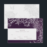 Romantic Flower Wreath Paars Wedding RSVP Kaartje<br><div class="desc">Romantic Flower Wreath Paars Wedding RSVP Card</div>