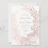 Romantic Flower Wreath White Wedding Kaart (Voorkant)