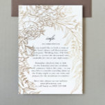 Romantic Flower Wreats White Black Emerald Gold Informatiekaartje<br><div class="desc">Dit is onderdeel van een collectie - indien nodig kunt u contact met mij opnemen voor hulp of meer *geen echte folie</div>