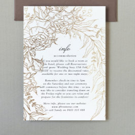 Romantic Flower Wreats White Black Emerald Gold Informatiekaartje