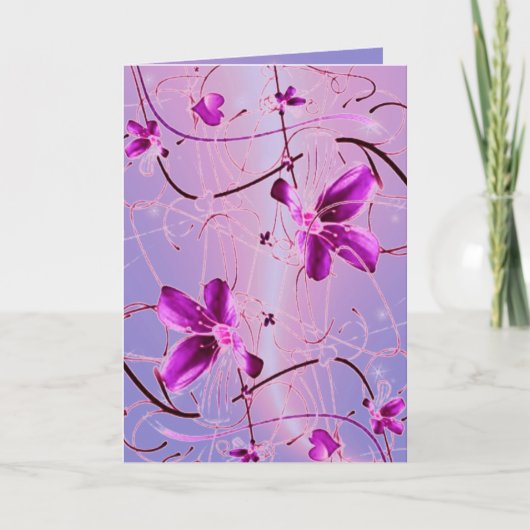 Romantic Flowers Card Feestdagen Kaart (Voorkant)