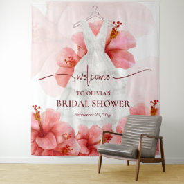 Romantic Flowers Dress Vrijgezellenfeest Welkom Wandkleed