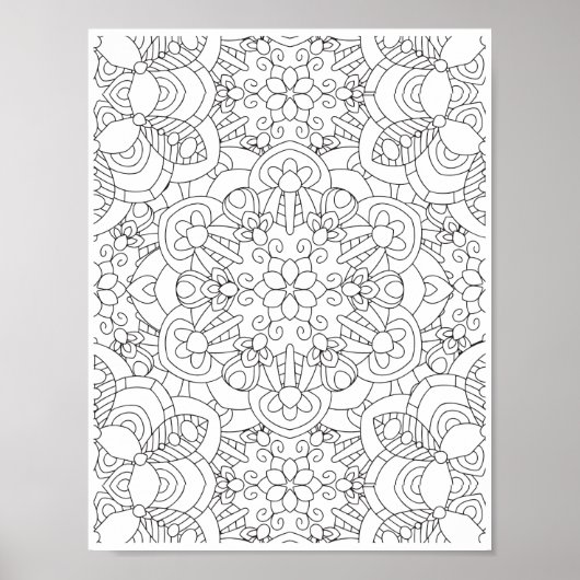 Romantic Flowers - Geavanceerde pagina voor kleure Poster (Voorkant)