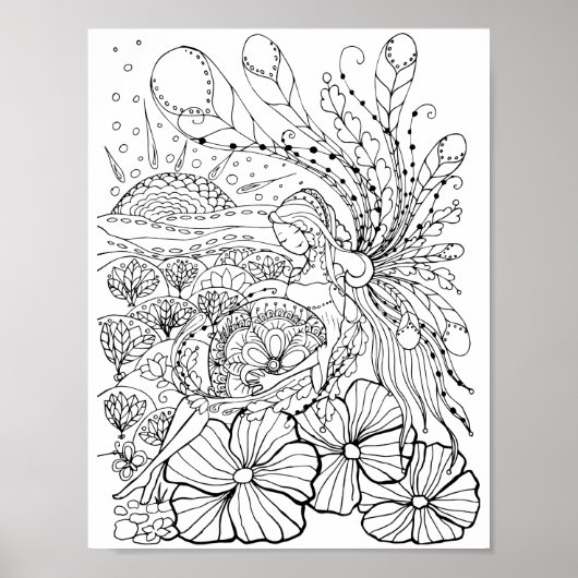 Romantic Flowers - Geavanceerde pagina voor kleure Poster (Voorkant)