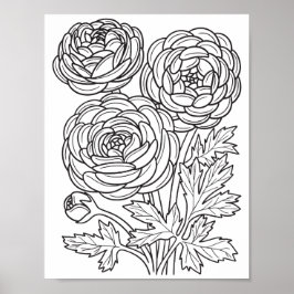 Romantic Flowers - Geavanceerde pagina voor kleure Poster