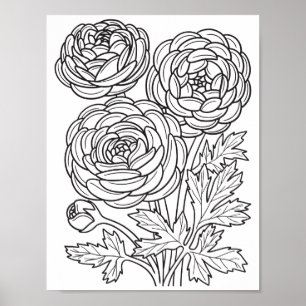 Romantic Flowers - Geavanceerde pagina voor kleure Poster