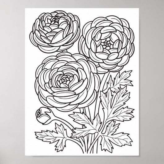 Romantic Flowers - Geavanceerde pagina voor kleure Poster (Voorkant)