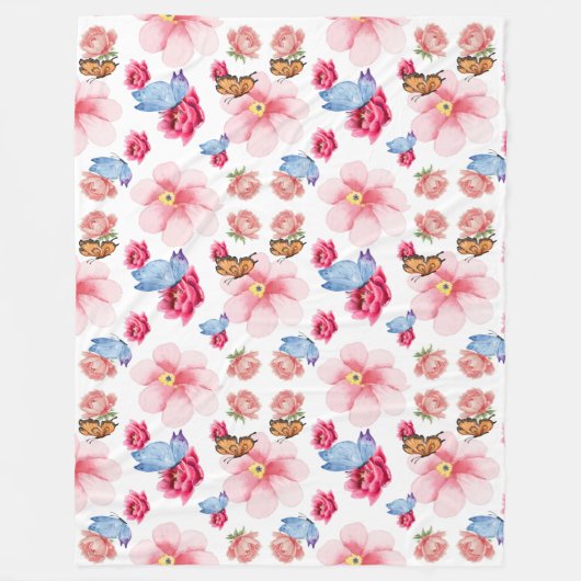 Romantic flowers in English cottage garden Fleece Deken (Voorkant)