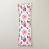 Romantic flowers in English cottage garden Lichaamskussen (Achterkant (Verticaal))