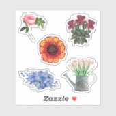 Romantic flowers in English cottage garden Sticker (Vel)