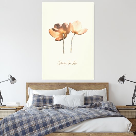Romantic Flowers in Love – Botanical Fantasy Boho Canvas Afdruk (Insitu (Slaapkamer))