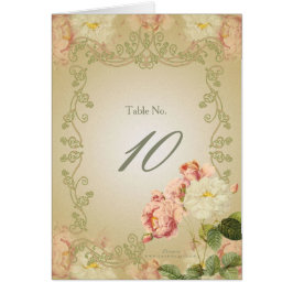 Romantic Flowers - Kaart, tabelnummer, notiecard