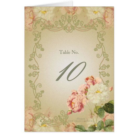Romantic Flowers - Kaart, tabelnummer, notiecard (Voorkant)