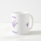 Romantic Flowers Lavender Provence Birthday Koffiemok (Voorkant rechts)