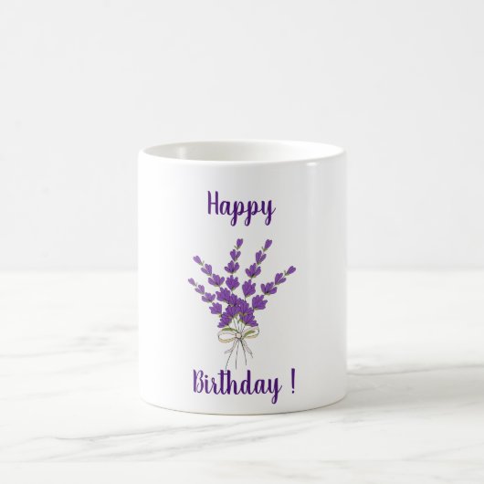 Romantic Flowers Lavender Provence Birthday Koffiemok (Center)