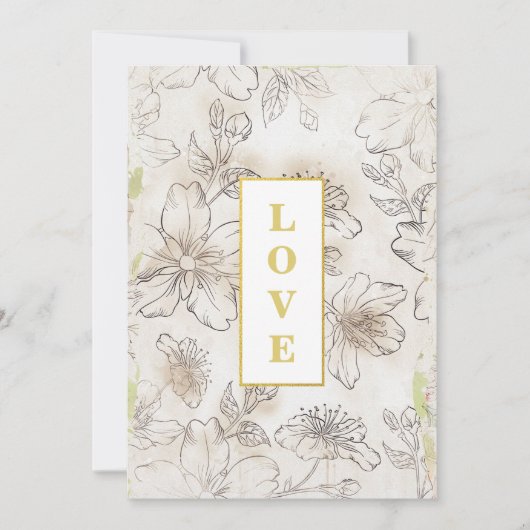 *~ Romantic Flowers LOVE AR26 QR RSVP Wedding Kaart (Voorkant)