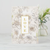 *~ Romantic Flowers LOVE AR26 QR RSVP Wedding Kaart (Staand voorkant)