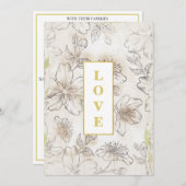 *~ Romantic Flowers LOVE AR26 QR RSVP Wedding Kaart (Voorkant / Achterkant)