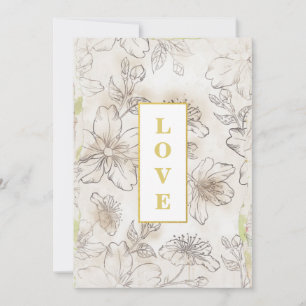 *~ Romantic Flowers LOVE AR26 QR RSVP Wedding Kaart