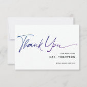 Romantic Flowers Modern Script Vrijgezellenfeest Bedankkaart (Voorkant)