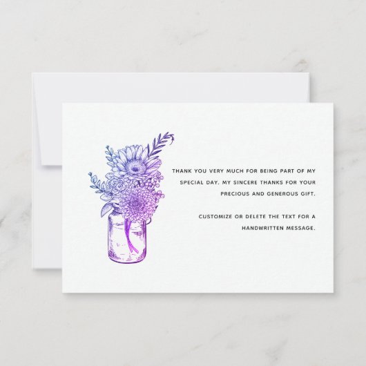 Romantic Flowers Modern Script Vrijgezellenfeest Bedankkaart (Achterkant)