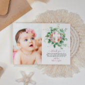 Romantic Flowers & Photo Baptism - Hartelijk dank Kaart