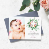 Romantic Flowers & Photo Baptism - Hartelijk dank Kaart