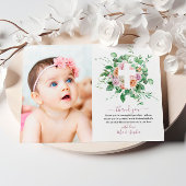 Romantic Flowers & Photo Baptism - Hartelijk dank Kaart
