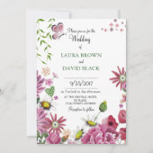 Romantic Flowers | Uitnodiging tot weddenschappen (Voorkant)