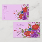 Romantic Flowers Visitekaartje (Voorkant / Achterkant)