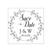 Romantic Foliage die de datum op maat bewaart Rubberstempel (Afrduk)