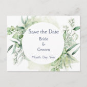 Romantic Foliage Greenery Botanical Save the Date Aankondigingskaart (Voorkant)