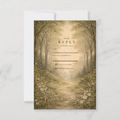 Romantic Forest Path Wedding RSVP Kaartje (Voorkant)