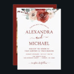 Romantic Foto Burgundy Eucalyptus Wedding Herfst Kaart<br><div class="desc">Foto of Afbeelding Burgundy Floral Flowers Boho Bohemian Botanical Eucalyptus Greenery and Red Roses Waterverf Wedding Autumn (Herfst),  Winter,  Spring of Summer Invitations - bevat prachtige en elegante scripttypografie voor de speciale huwelijksfeestdag.</div>