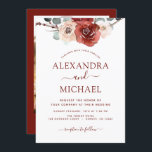 Romantic Foto Burgundy Eucalyptus Wedding Herfst Kaart<br><div class="desc">Foto of Afbeelding Burgundy Floral Flowers Boho Bohemian Botanical Eucalyptus Greenery and Red Roses Waterverf Wedding Autumn (Herfst),  Winter,  Spring of Summer Invitations - bevat prachtige en elegante scripttypografie voor de speciale huwelijksfeestdag.</div>