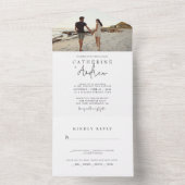 Romantic Foto Modern Wedding All In One Uitnodiging (Binnen)