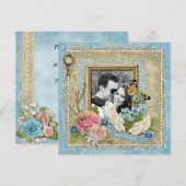 Romantic Foto slaat de datum op Save The Date (Voorkant / Achterkant)