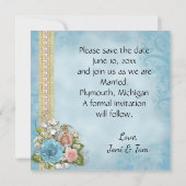 Romantic Foto slaat de datum op Save The Date (Achterkant)