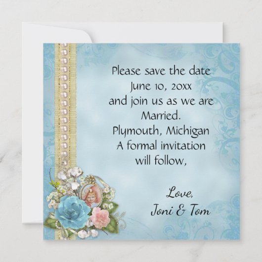 Romantic Foto slaat de datum op Save The Date (Achterkant)