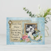 Romantic Foto slaat de datum op Save The Date (Staand voorkant)